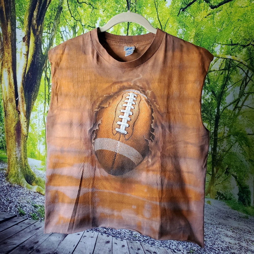 Tie Dye Grunge Graphic Tee | Orange Football | Youth XL 16-18